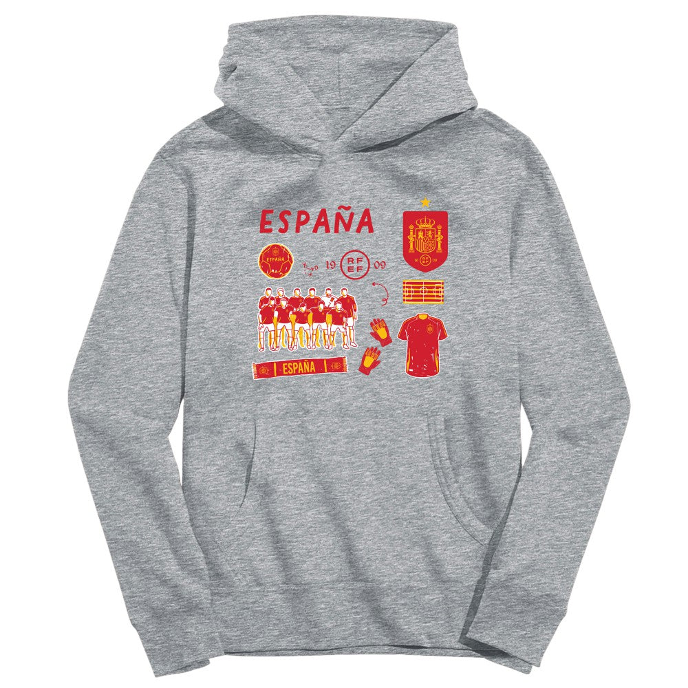 Spain National Team Vive La Fete Toddler Impressions Icons Hoodie for sale - Gray 