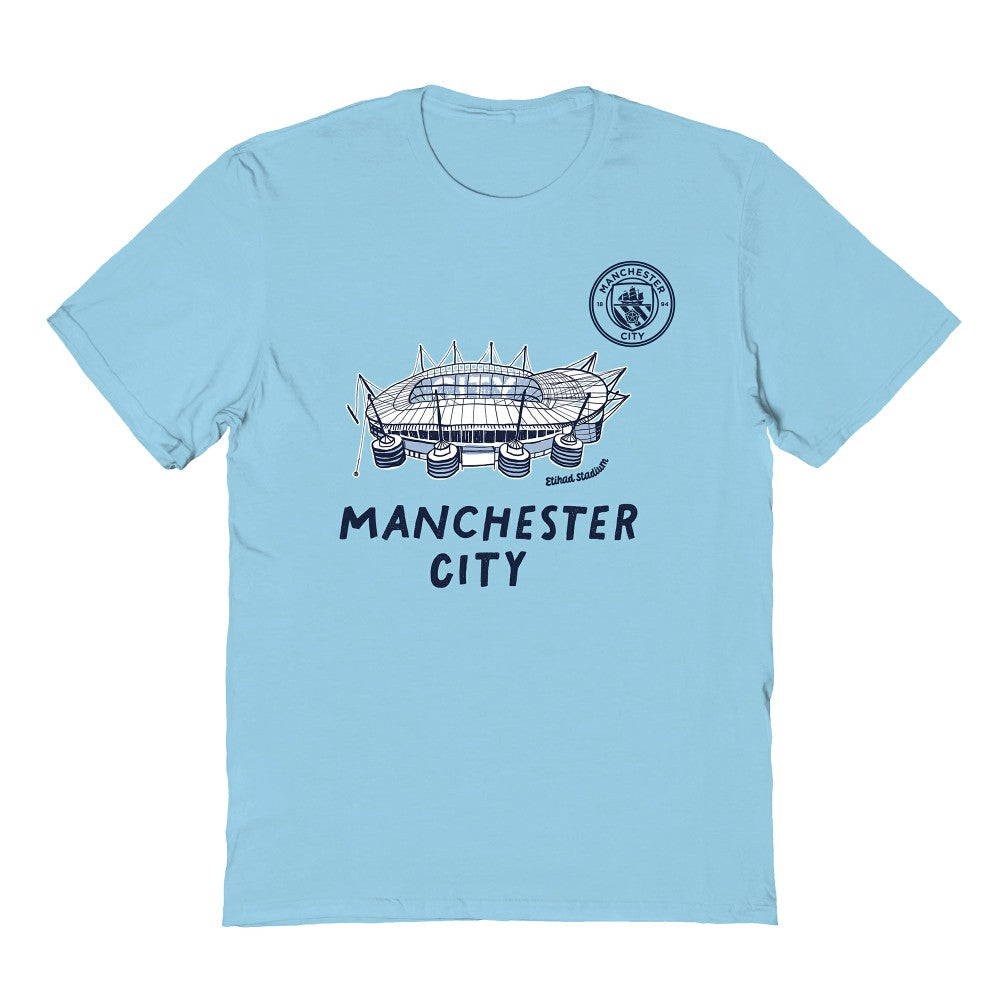Manchester City Vive La Fete Youth Chilena Style T-Shirt Discount - Light Blue 