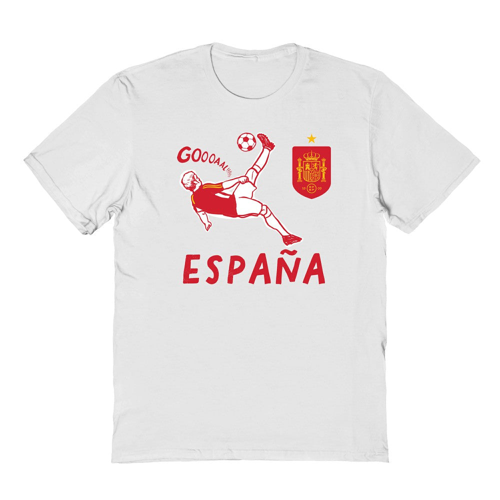 Spain National Team Vive La Fete Youth Chilena Style T-Shirt for sale - White 