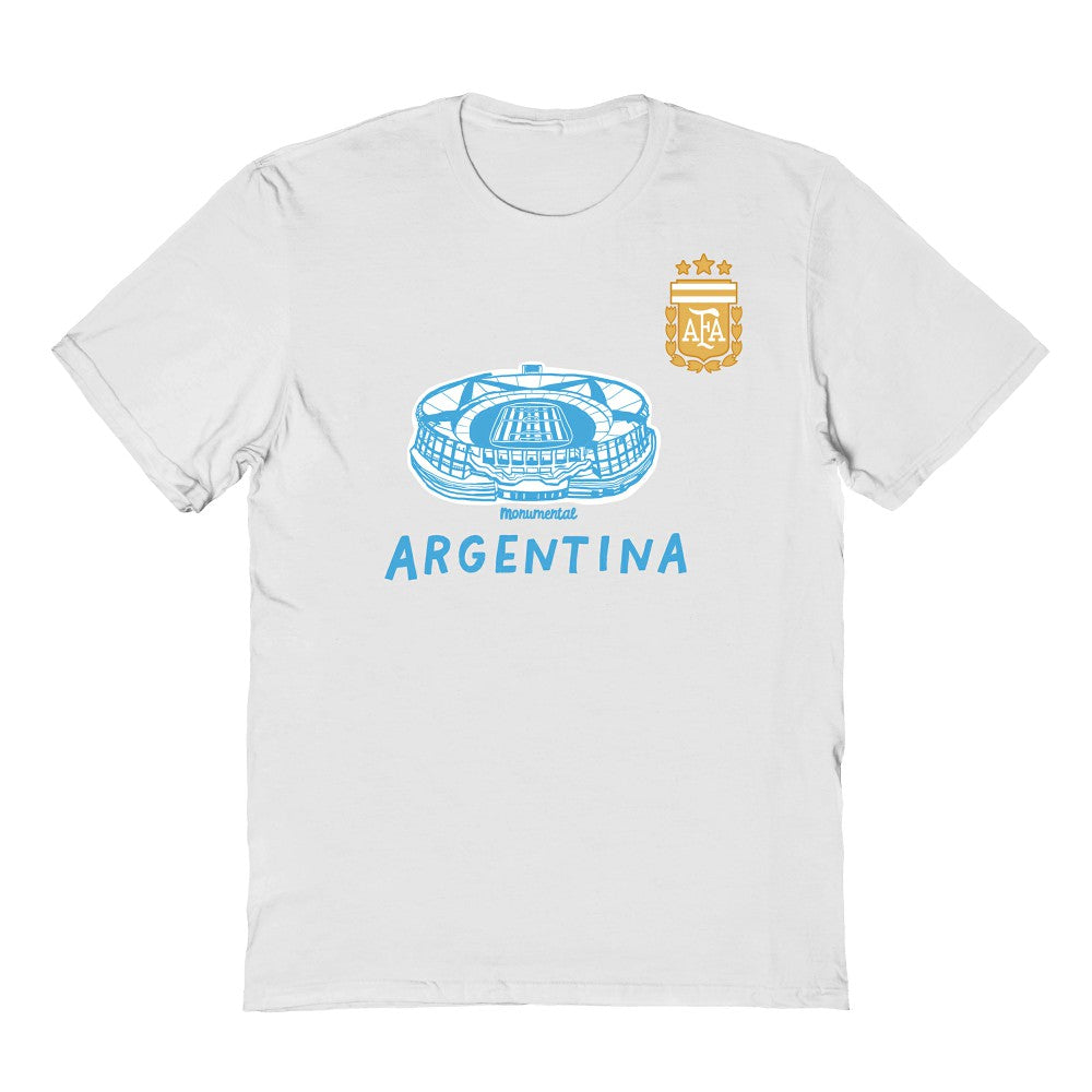 Argentina National Team Vive La Fete Youth Chilena Style T-Shirt for sale - White 
