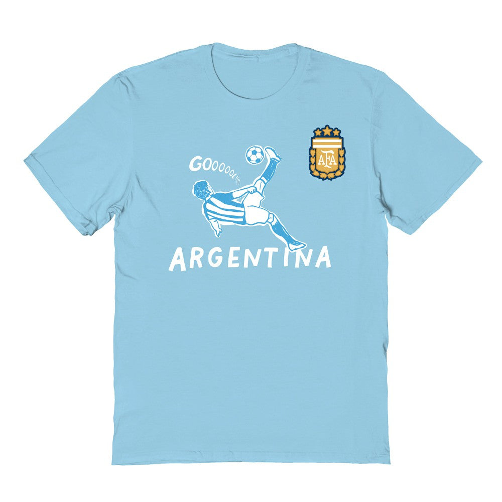 Argentina National Team Vive La Fete Youth Chilena Style T-Shirt for sale - Light Blue 