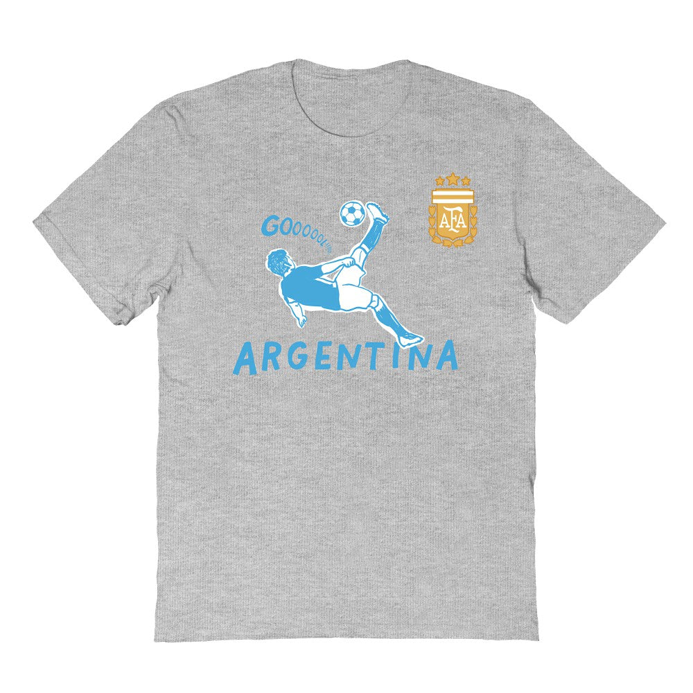 Argentina National Team Vive La Fete Youth Chilena Style T-Shirt for sale - Gray 