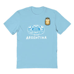 Argentina National Team Vive La Fete Youth Chilena Style T-Shirt for sale - Light Blue 