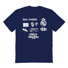 Real Madrid Vive La Fete Youth Impressions Icons T-Shirt Discount - Navy 