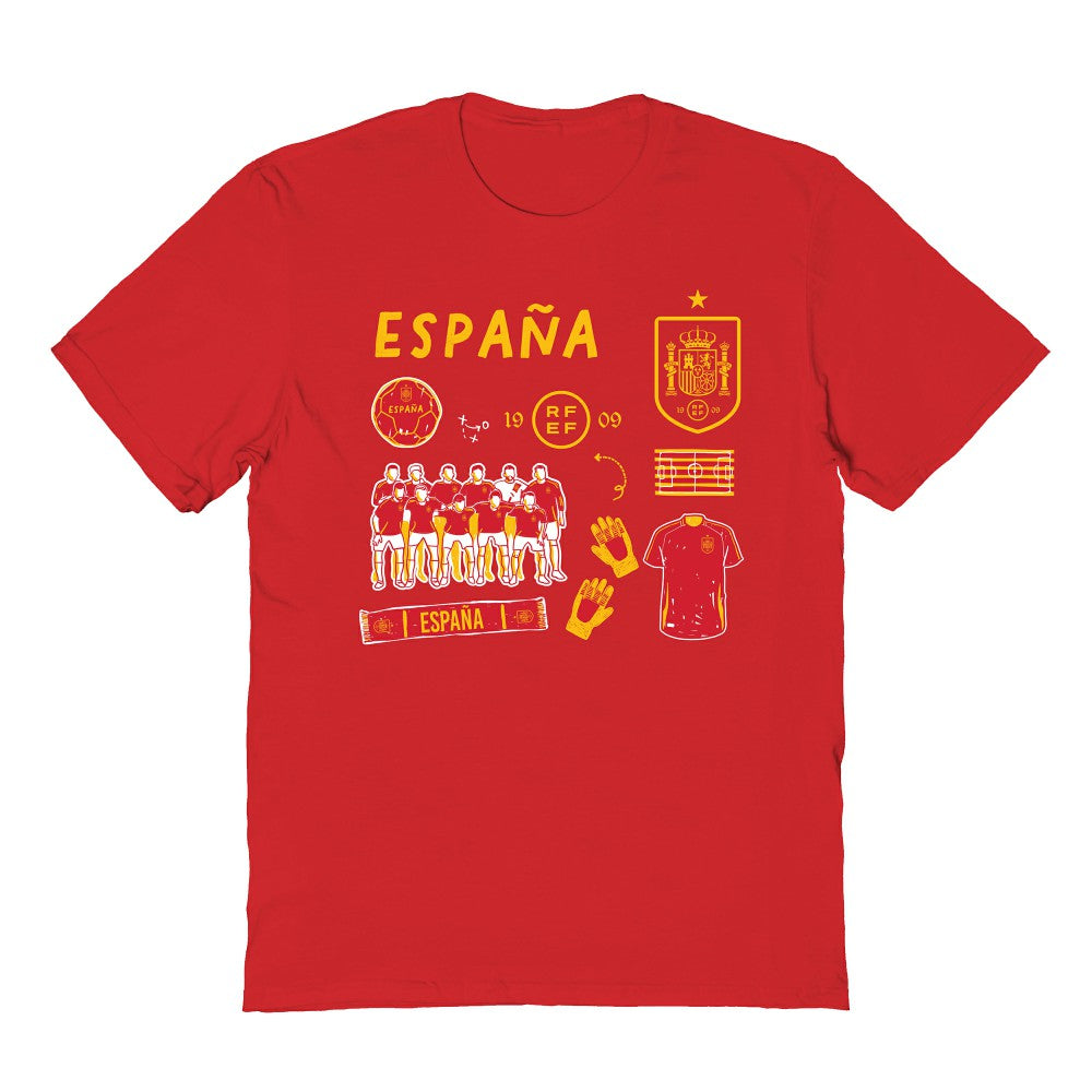 Spain National Team Vive La Fete Youth Impressions Icons T-Shirt for sale - Red 