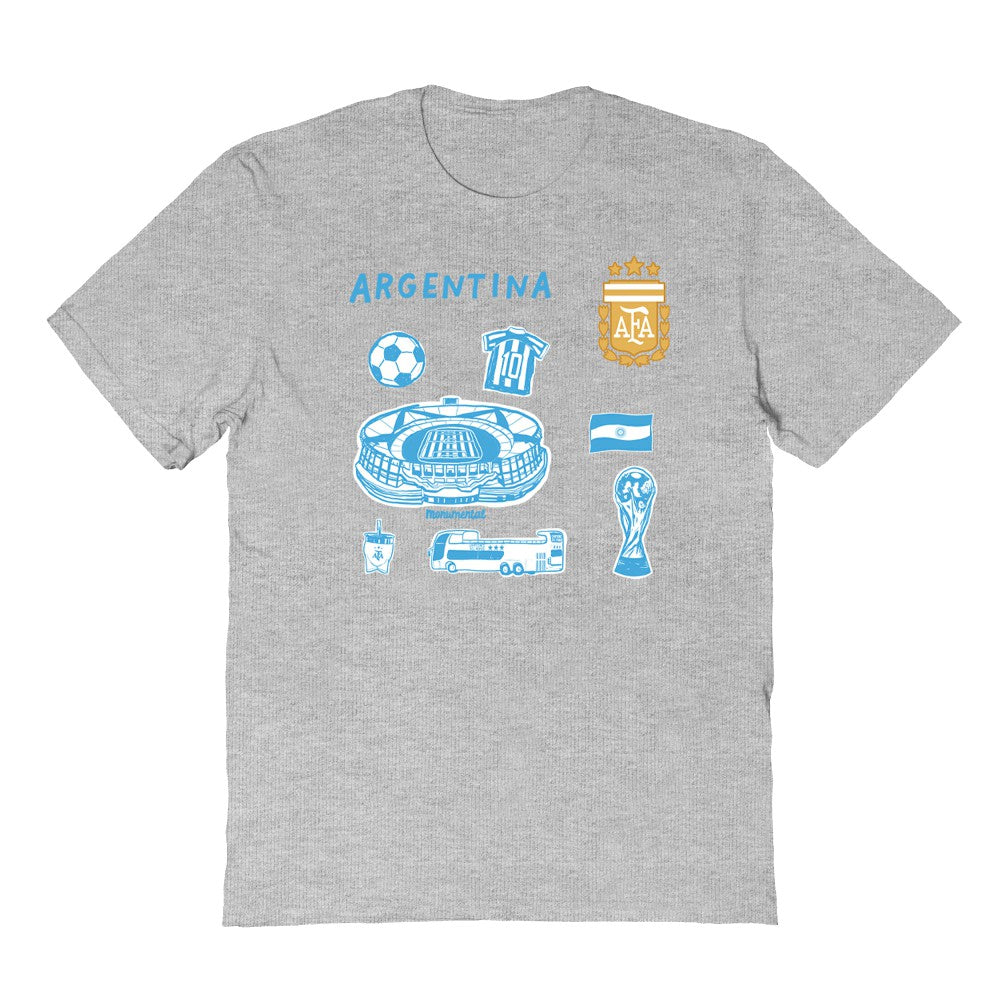 Argentina National Team Vive La Fete Youth Impressions Icons T-Shirt for sale - Gray 