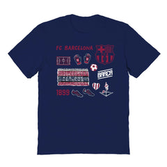Barcelona Vive La Fete Youth Impressions Icons T-Shirt on sale - Navy 