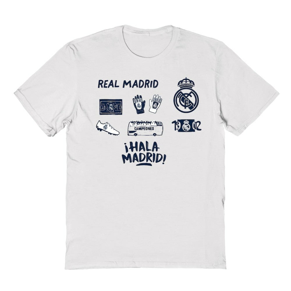 Real Madrid Vive La Fete Toddler Impressions Icons T-Shirt Discount - White 