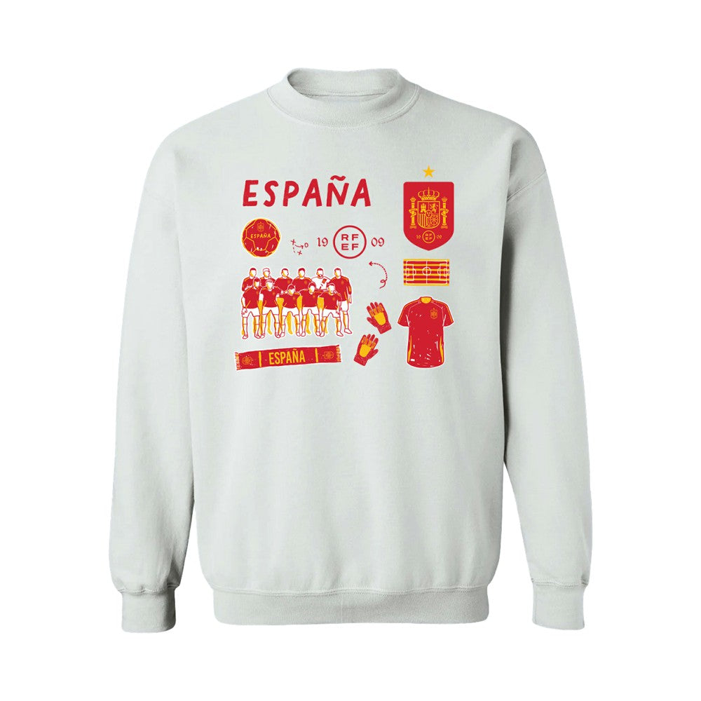 Spain National Team Vive La Fete Women's Impressions Icons Sweatshirt for sale - White 