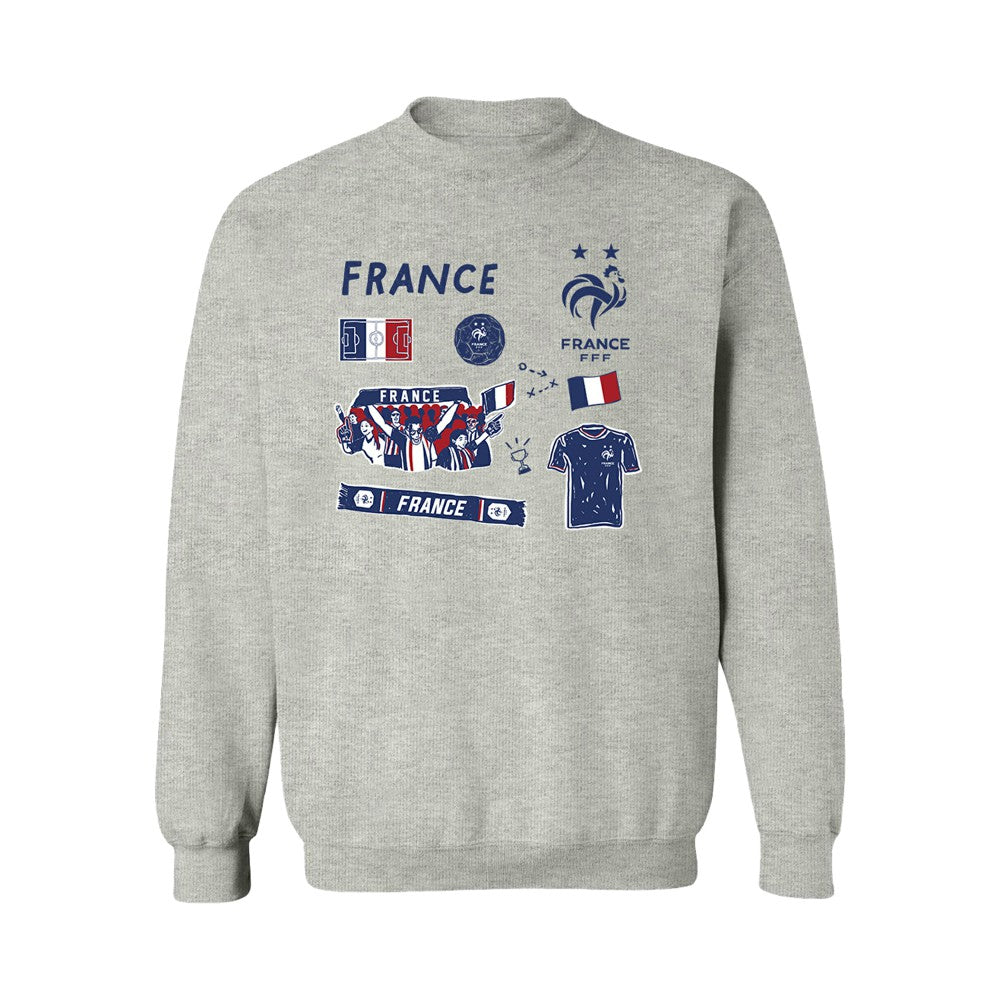 France National Team Vive La Fete Women's Impressions Icons Sweatshirt for sale - Gray 