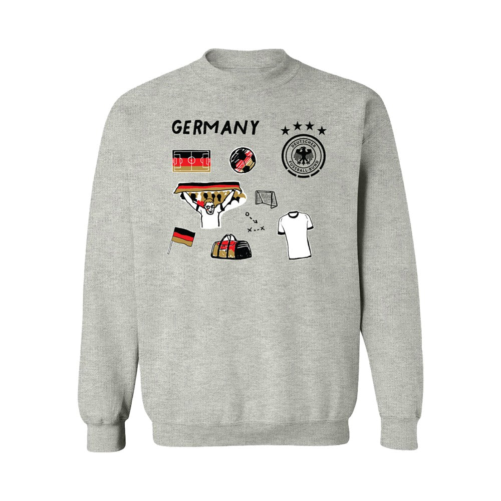 Germany National Team Vive La Fete Women's Impressions Icons Sweatshirt for sale - Gray 