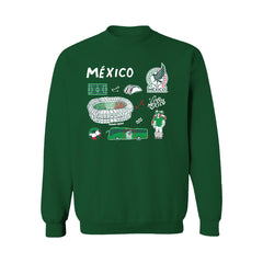 Mexico National Team Vive La Fete Women's Impressions Icons Sweatshirt for sale - Green 