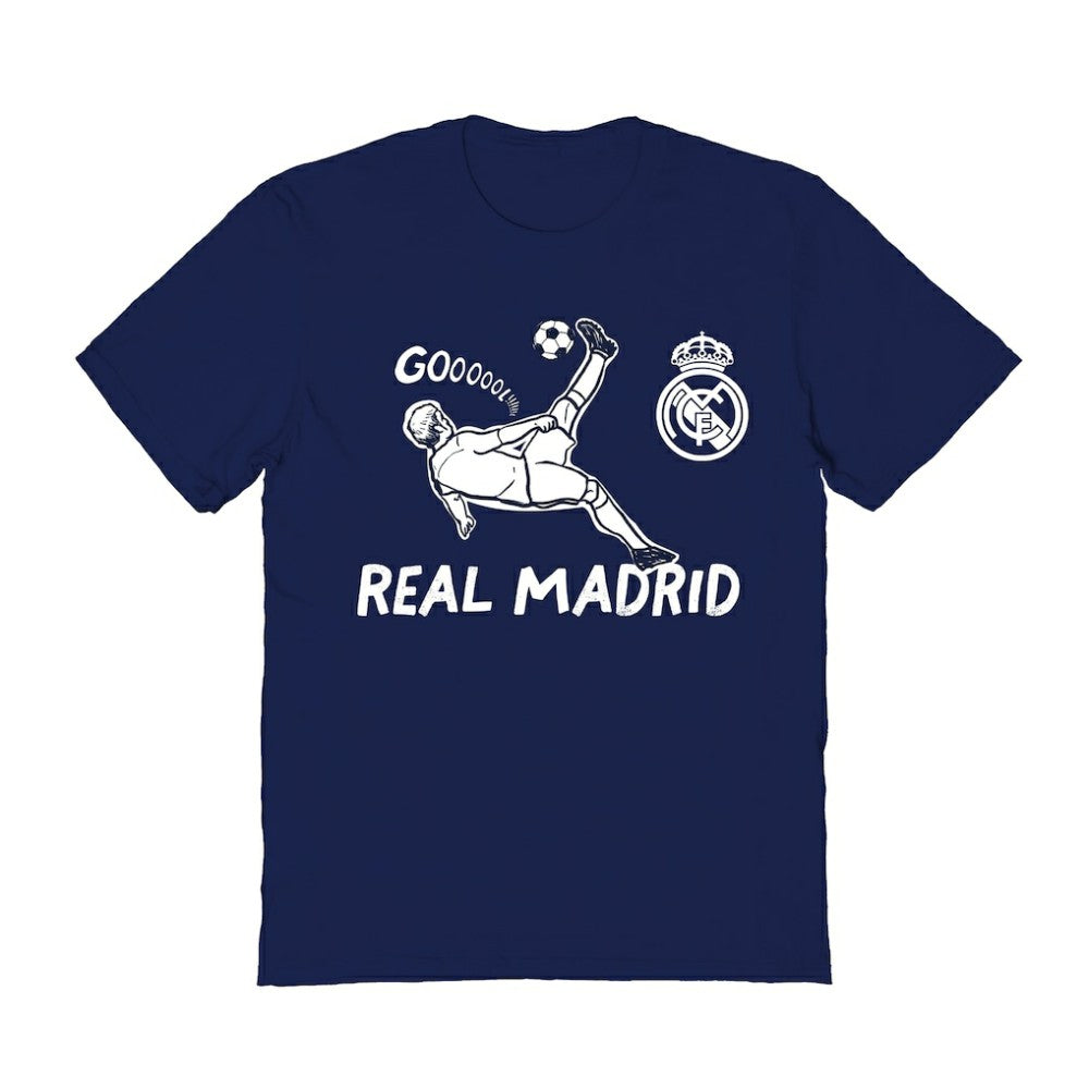 Real Madrid Vive La Fete Women's Chilena Style T-Shirt Discount - Navy 