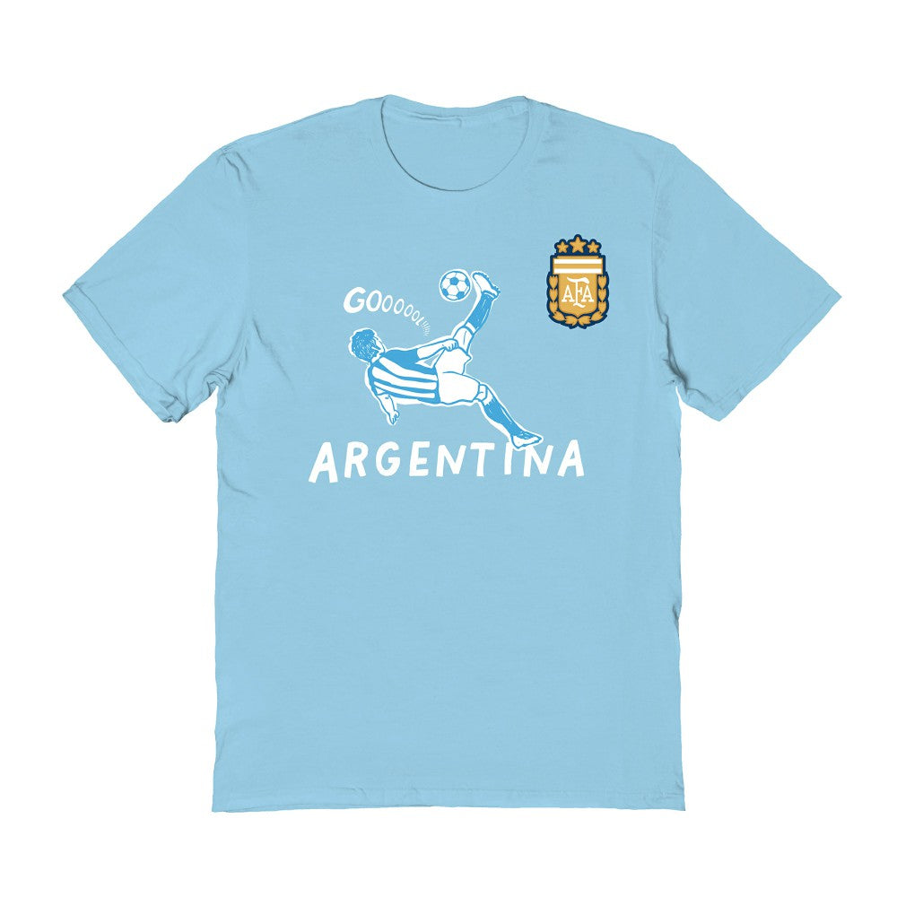 Argentina National Team Vive La Fete Women's Chilena Style T-Shirt for sale - Light Blue 