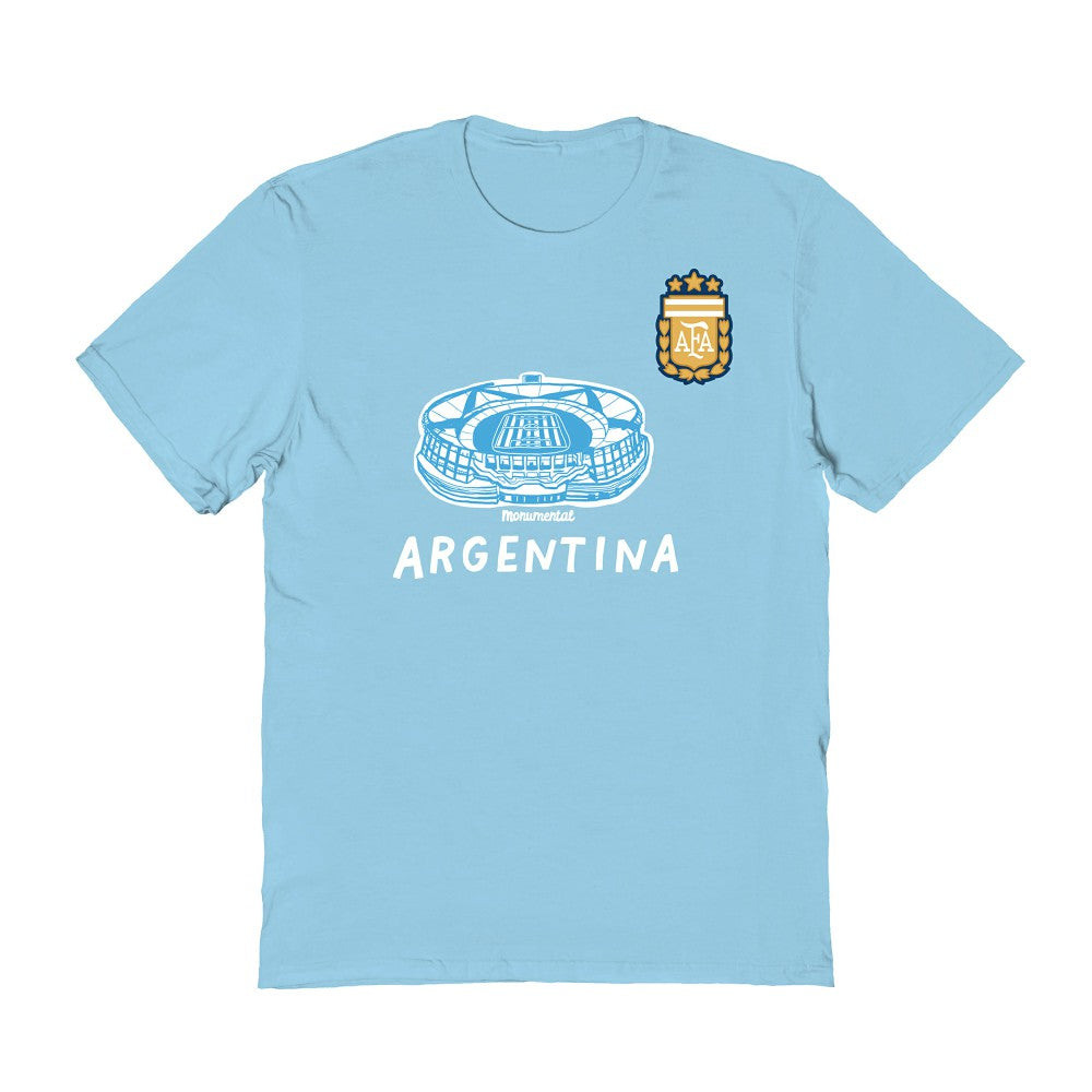 Argentina National Team Vive La Fete Women's Stadium Style T-Shirt for sale - Light Blue 