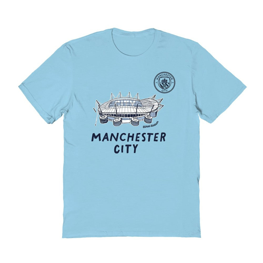 Manchester City Vive La Fete Women's Stadium Style T-Shirt Discount - Light Blue 