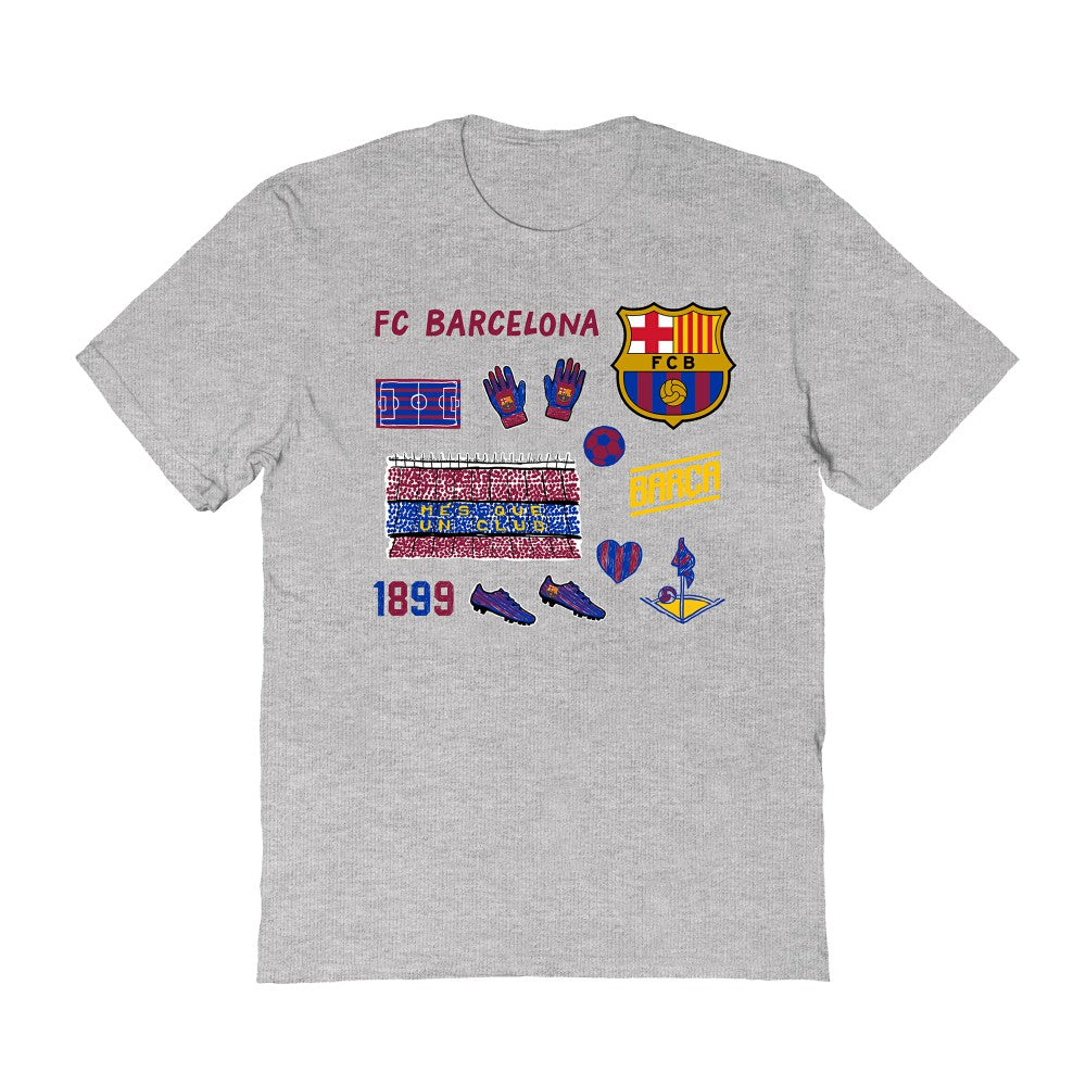 Barcelona Vive La Fete Women's Impressions Icons T-Shirt on sale - Gray 