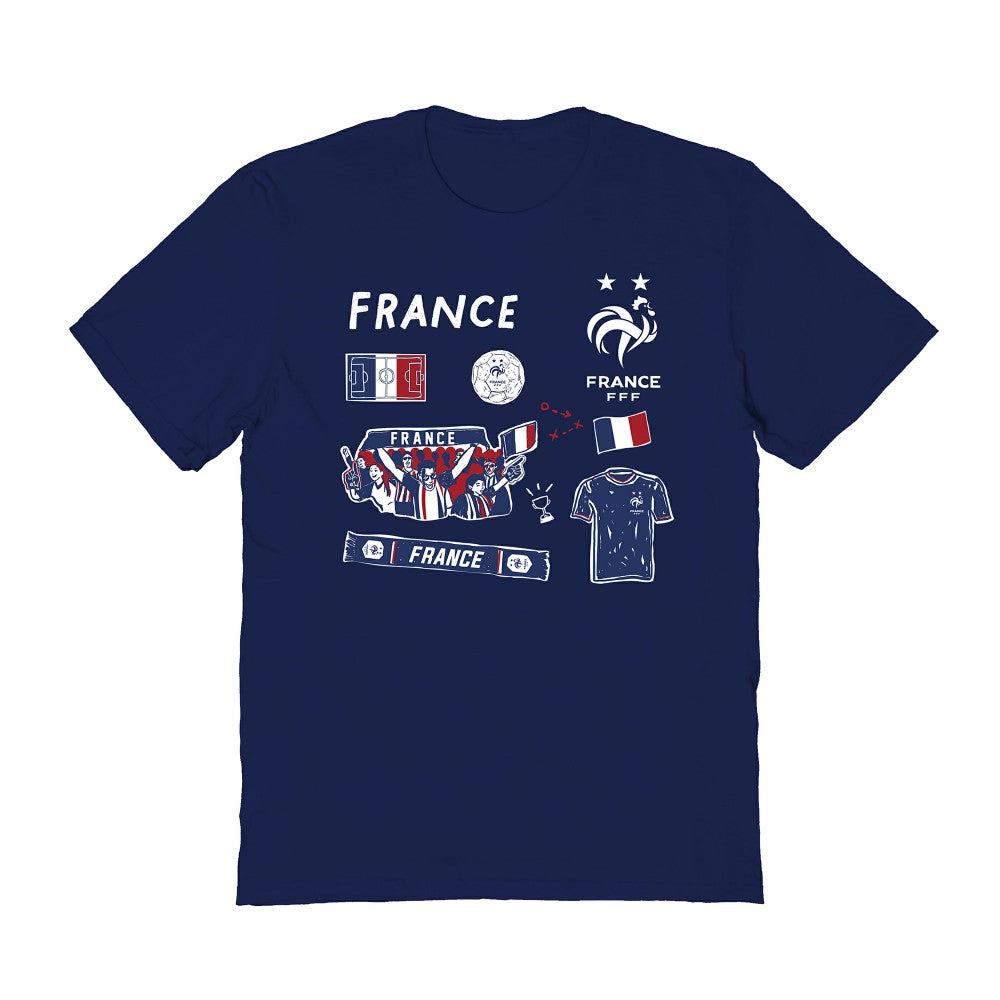 France National Team Vive La Fete Women's Impressions Icons T-Shirt for sale - Navy 