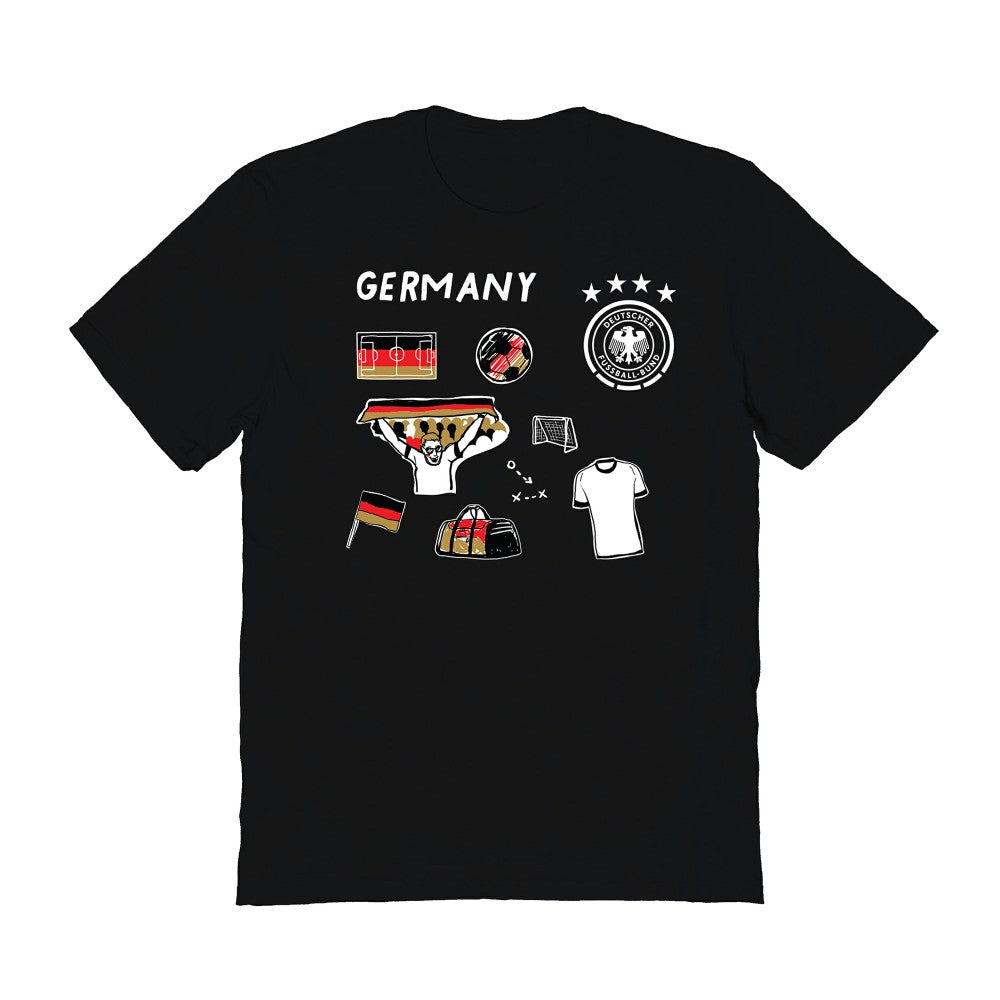 Germany National Team Vive La Fete Women's Impressions Icons T-Shirt for sale - Black 