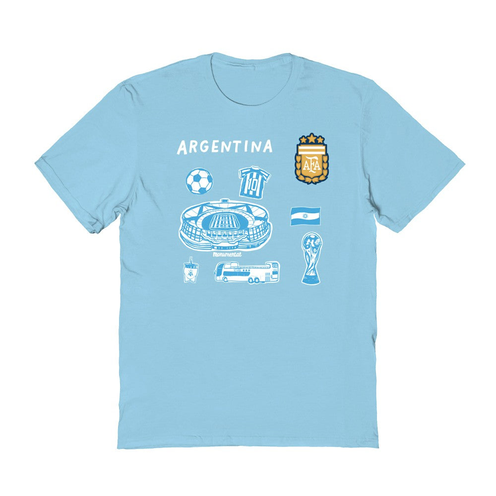 Argentina National Team Vive La Fete Women's Impressions Icons T-Shirt for sale - Light Blue 