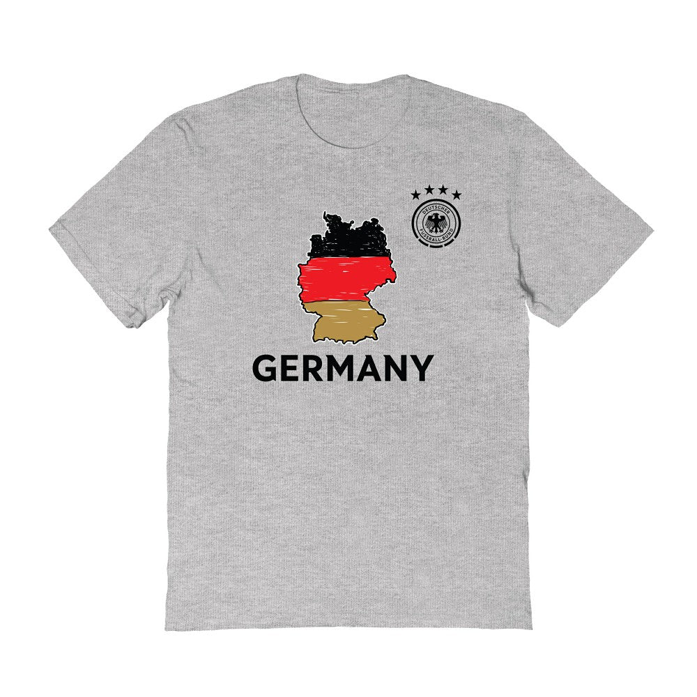 Germany National Team Vive La Fete Adult Map Style T-Shirt for sale - Gray 