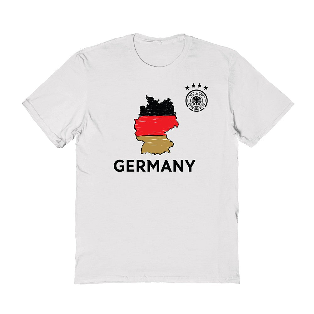 Germany National Team Vive La Fete Adult Map Style T-Shirt for sale - White 