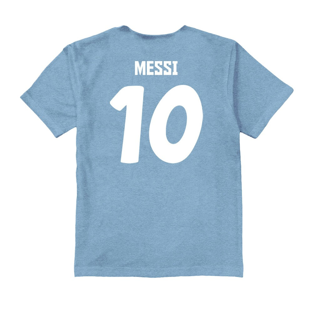 Lionel Messi Argentina National Team Vive La Fete Toddler Player Name & Number Color Badge T-Shirt for sale - Light Blue 