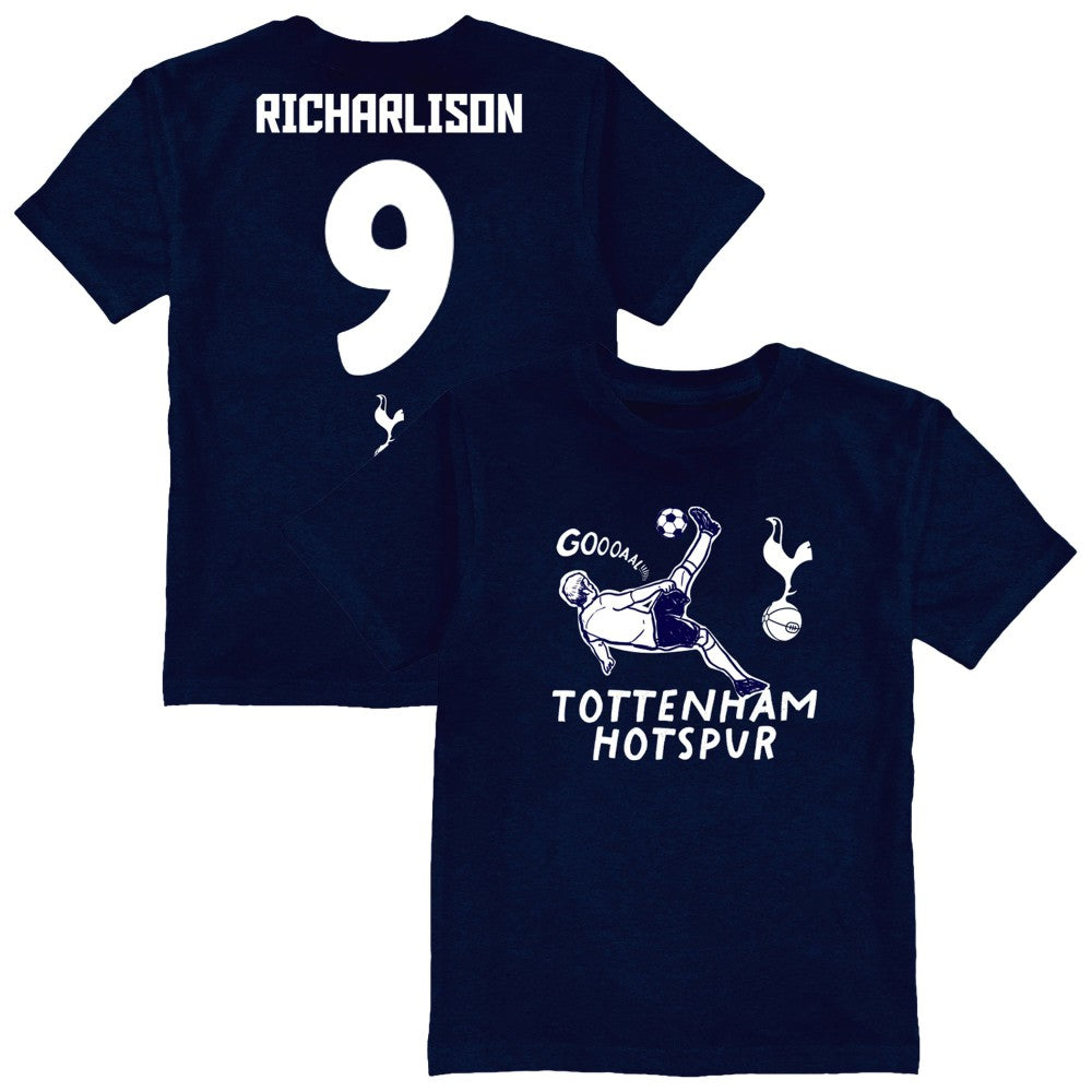 Richarlison Tottenham Hotspur Vive La Fete Toddler Player Name & Number Chilena Style T-Shirt Sale - Navy 