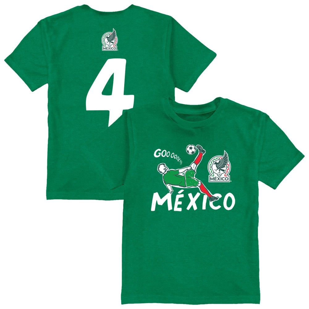 Edson Álvarez Mexico National Team Vive La Fete Toddler Player Name & Number Chilena Style T-Shirt for sale - Green 
