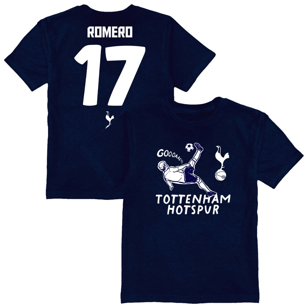 Cristian Romero Tottenham Hotspur Vive La Fete Toddler Player Name & Number Chilena Style T-Shirt Sale - Navy 