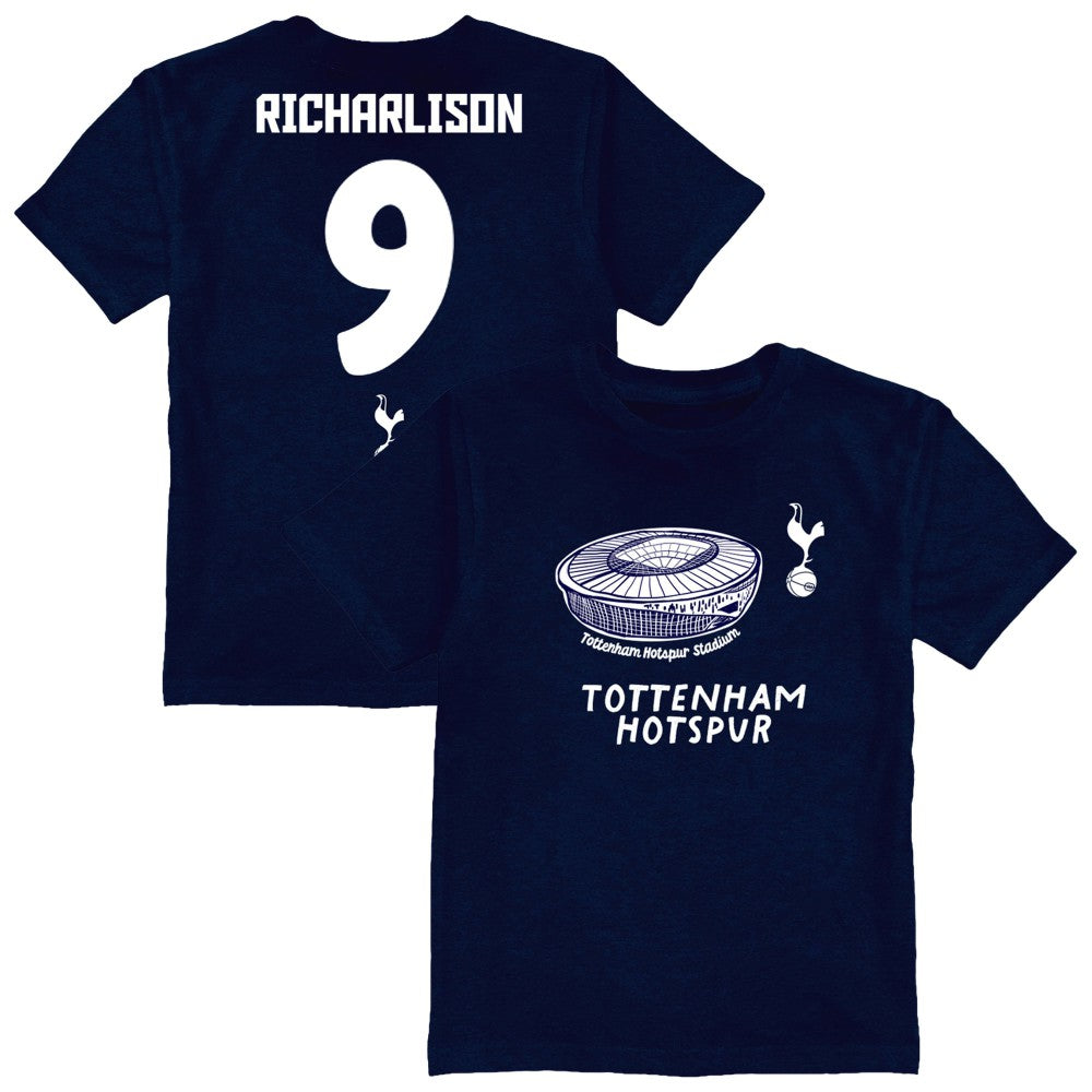 Richarlison Tottenham Hotspur Vive La Fete Youth Player Name & Number Stadium Style T-Shirt Sale - Navy 