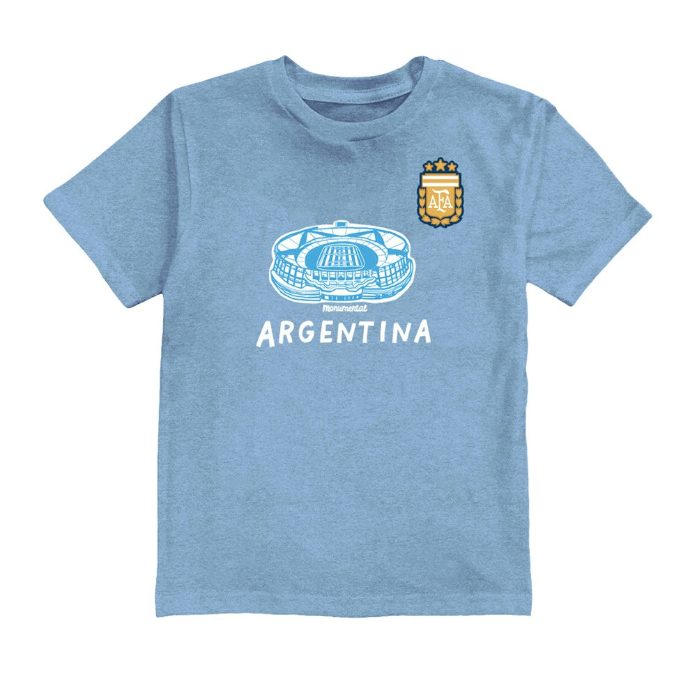 Julián Álvarez Argentina National Team Vive La Fete Youth Player Name & Number Stadium Style T-Shirt for sale - Light Blue 