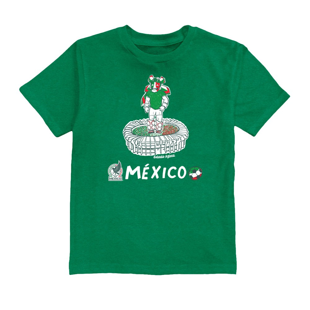 Santiago Gimenez Mexico National Team Vive La Fete Youth Player Name & Number Stadium Style T-Shirt for sale - Green 
