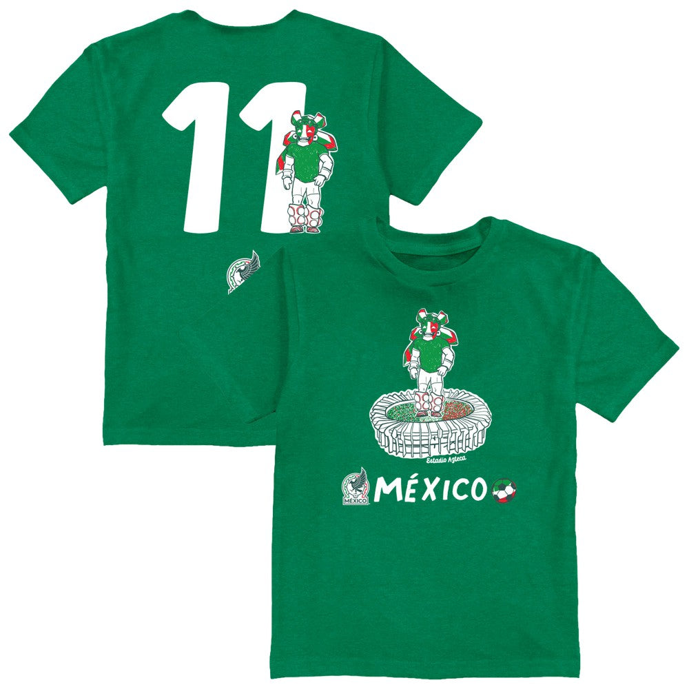 Santiago Gimenez Mexico National Team Vive La Fete Toddler Player Name & Number Stadium Style T-Shirt for sale - Green 