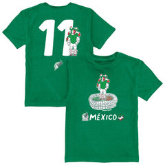 Santiago Gimenez Mexico National Team Vive La Fete Toddler Player Name & Number Stadium Style T-Shirt for sale - Green 