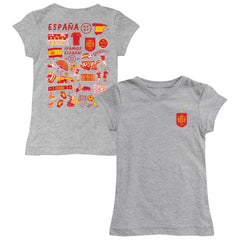 Spain National Team Vive La Fete Girls Toddler Impressions Artwork Fitted T-Shirt for sale - Gray 