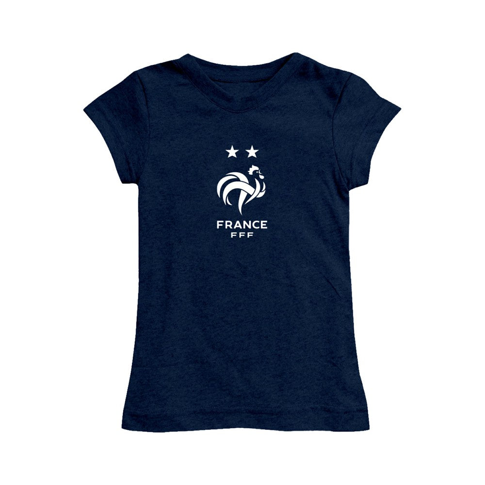 France National Team Vive La Fete Girls Toddler Color Badge Fitted T-Shirt for sale - Navy 