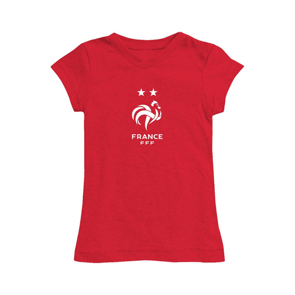 France National Team Vive La Fete Girls Toddler Color Badge Fitted T-Shirt for sale - Red 