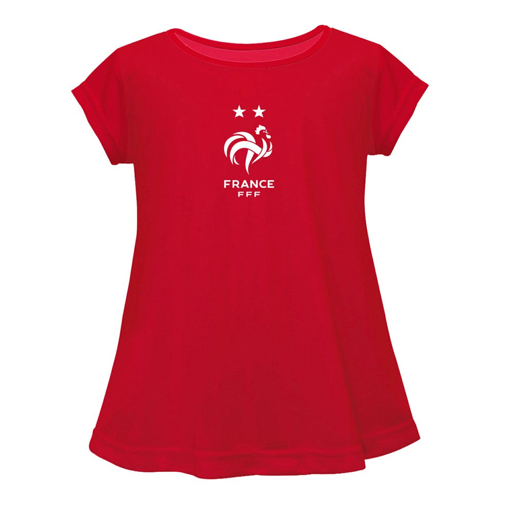 France National Team Vive La Fete Girls Toddler Color Badge A-Line Top for sale - Red 