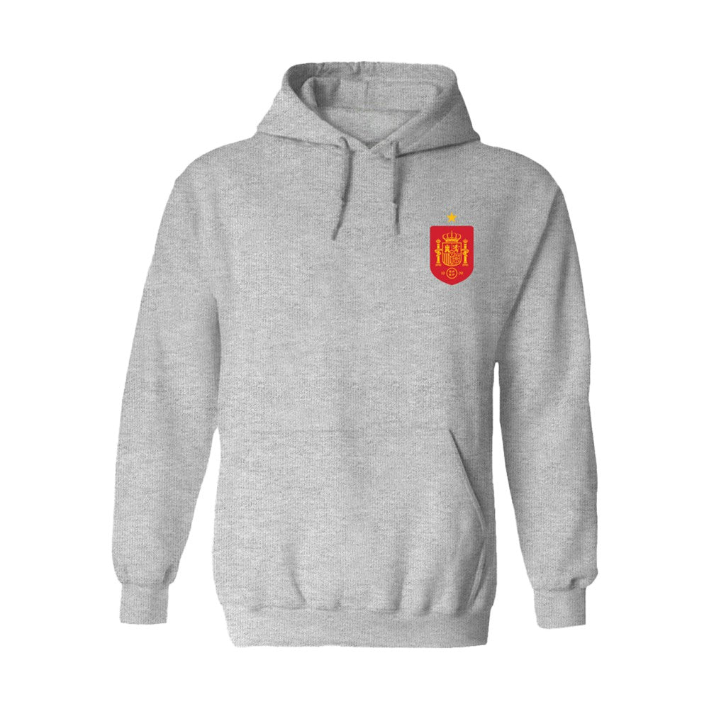 Spain National Team Vive La Fete Women's Color Badge Fleece Hoodie for sale - Gray 