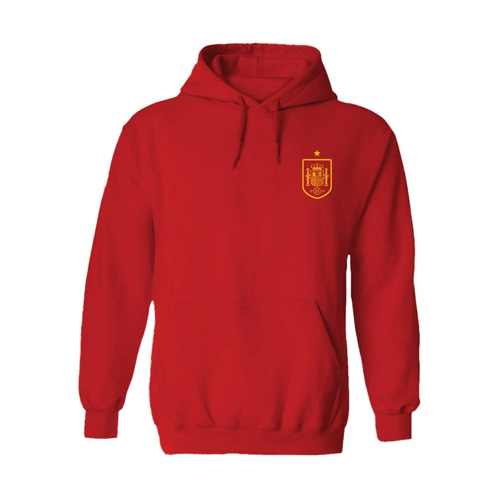 Spain National Team Vive La Fete Women's Color Badge Fleece Hoodie for sale - Red 