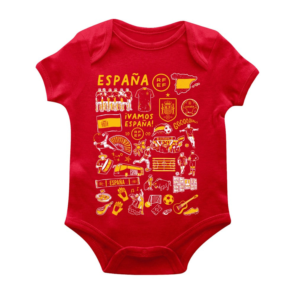 Spain National Team Vive La Fete Infant Impressions Artwork Bodysuit for sale - Red 