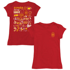 Spain National Team Vive La Fete Girls Youth Impressions Artwork Fitted T-Shirt for sale - Red 