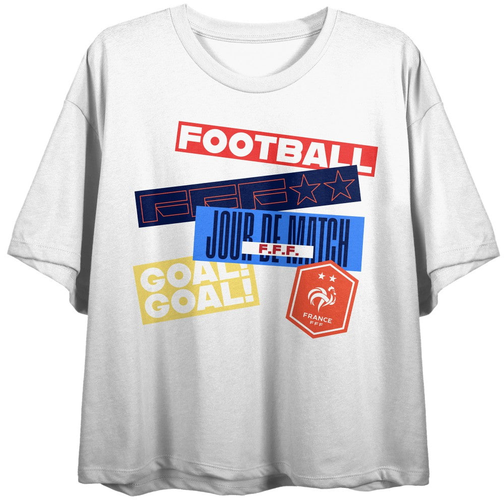 France National Team Women's White Jour De Match Cropped T-Shirt 
