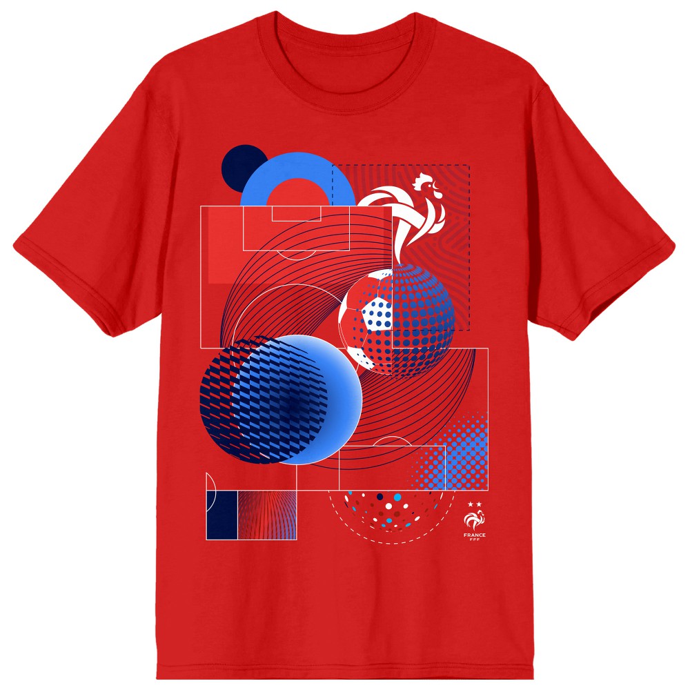 France National Team Abstract Art T-Shirt for sale - Red 