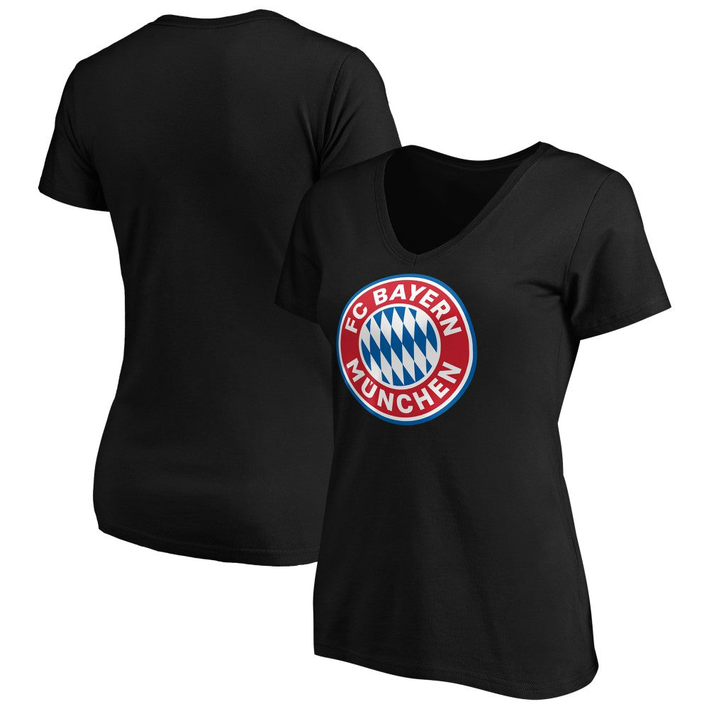Bayern Munich Women's Logo V-Neck T-Shirt on sale - Black 