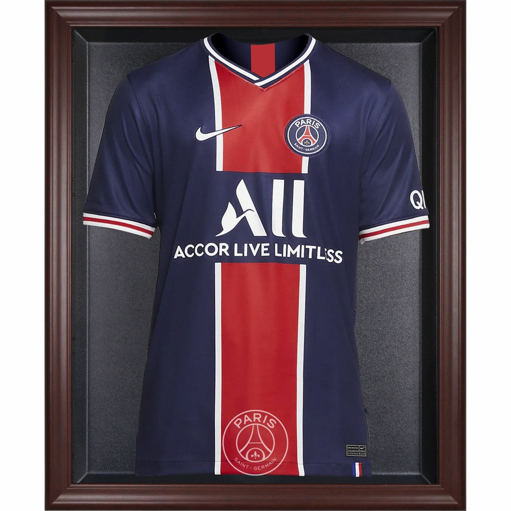 Paris Saint-Germain Mahogany Framed Team Logo Jersey Display Case 