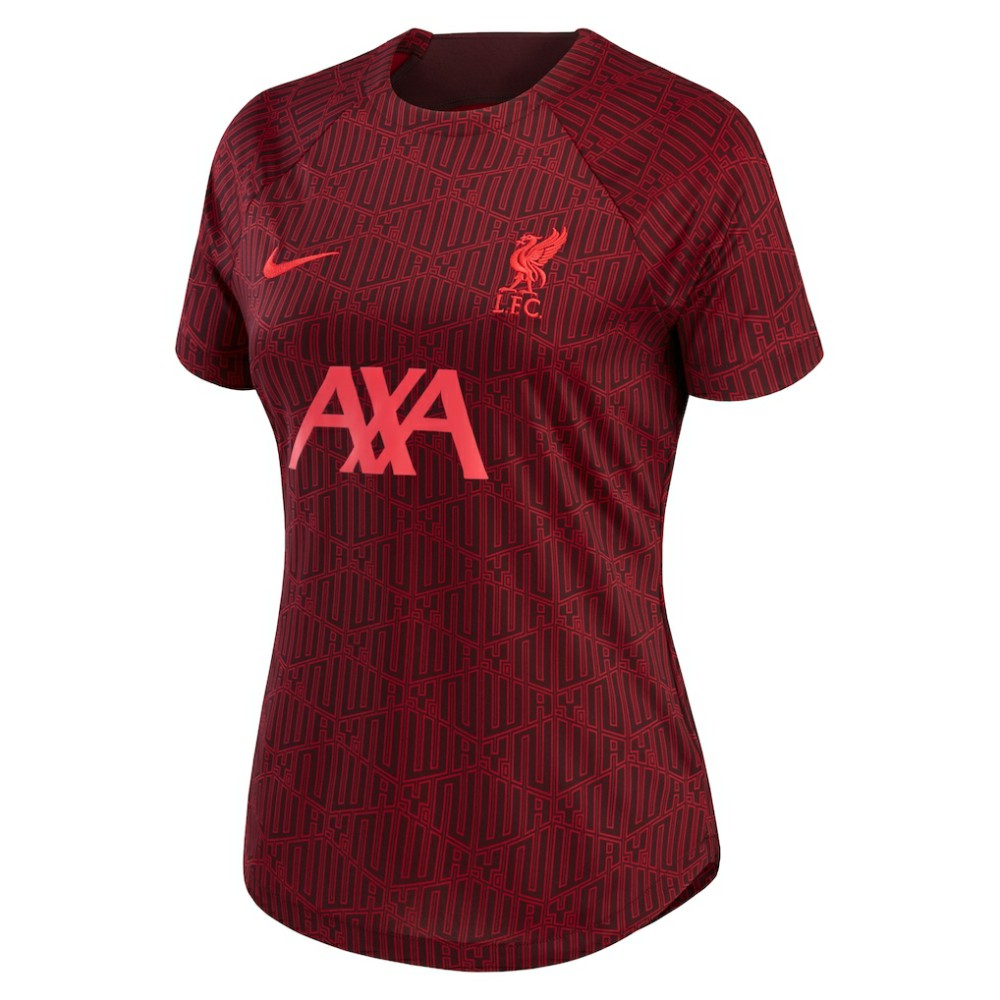 Liverpool Women's 2022/23 Pre-Match Home Performance Top Discount - Burgundy 