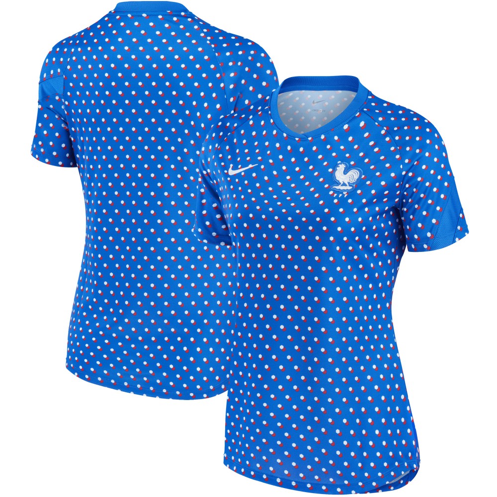 France Women's National Team Women's 2022/23 Away Pre-Match Performance Top for sale - Blue 