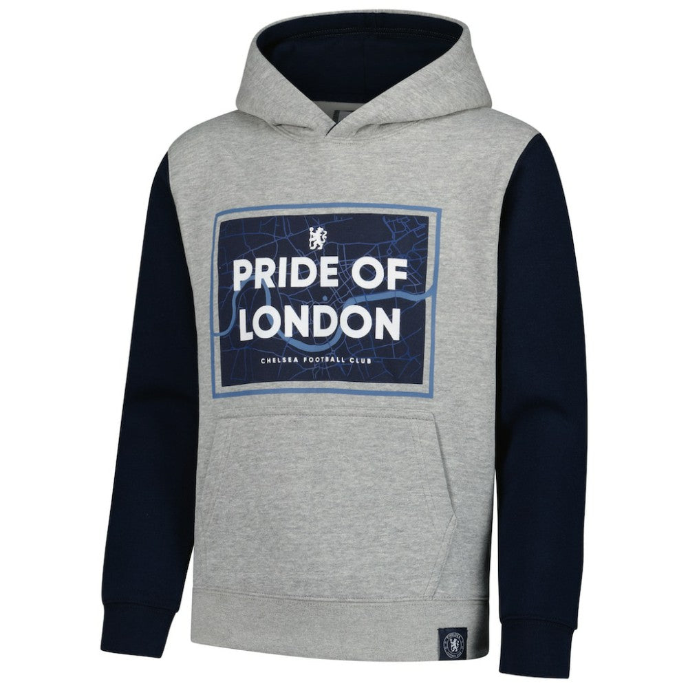 Chelsea Youth Club Pullover Hoodie on sale - Heathered Gray/Navy 